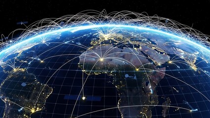 Global Network Connectivity Earth Data Transfer.