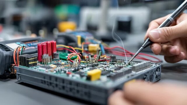 Expert hands delicately replace components in a digital multimeter improving calibration and enhancing accuracy for reliable electronic diagnostics