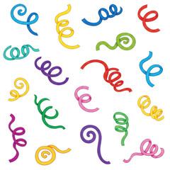 Obraz premium Colorful spiral ribbons isolated on transparent background