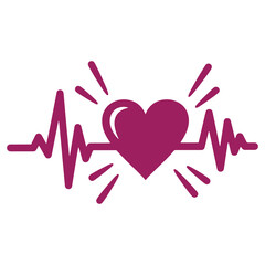 Fototapeta premium Vibrant Heart Health Symbol with Pulse Line for Medical Concepts and Wellness