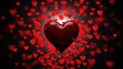 Radiant heart surrounded by love