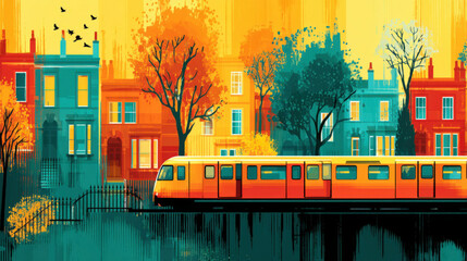 Obraz premium London underground poster vintage design from the archives