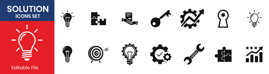 Solution Icon Set Solid Fill Style