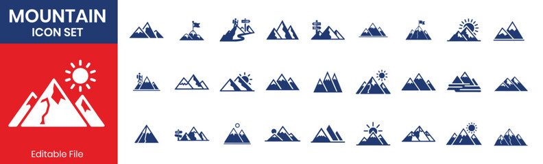Adventure Nature Mountain Icon Set