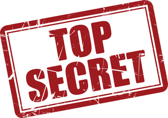 Top secret stamp on white background for confidential documents