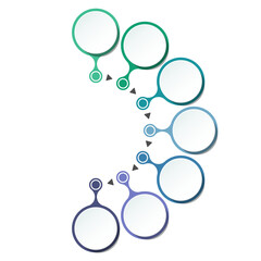 Basic circle infographic with 7 steps, process or options.