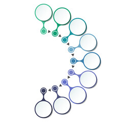 Basic circle infographic with 9 steps, process or options.
