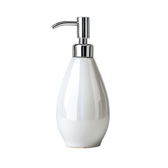Obraz premium White Ceramic Hand Soap Bottle Pump Isolated On Transparent Background
