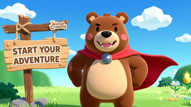 Embark On An Exciting Journey With A Brave Bear In A Whimsical World Animation Video