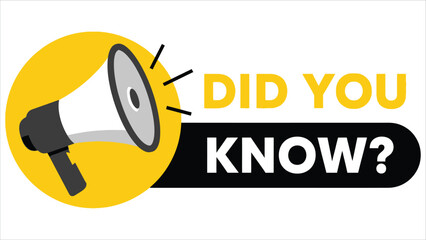 Modern Did You Know Label with Megaphone Web Banner.eps