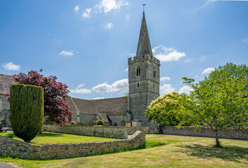  12th century Saxon parish church of St. Andrew and St. Bartholomew, Ashleworth Quay, Gloucestershire, United Kingdom