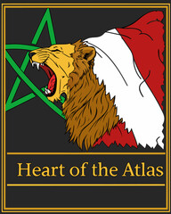 tiger with flag maroc green red