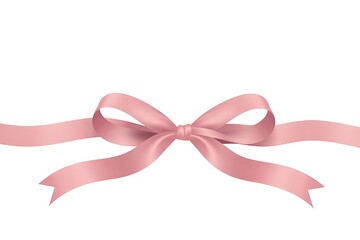 Pink satin ribbon tied in a bow