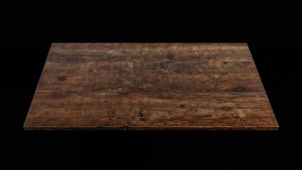A wooden tabletop with natural grain details on a black background.