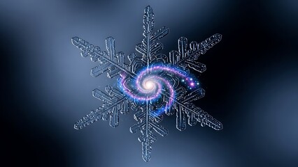 Cosmic snowflake: galaxy within crystal