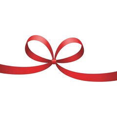 red satin ribbon bow isolated