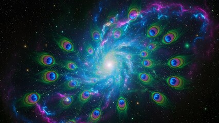 Cosmic peacock nebula: galaxy's vibrant display