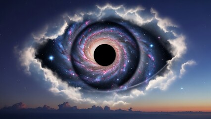 Celestial eye: galaxy swirl and cosmic wonder