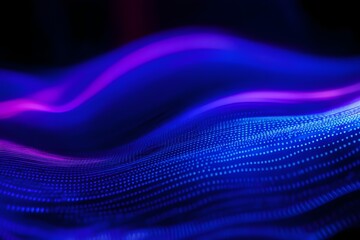 Abstract neon waves in dark background