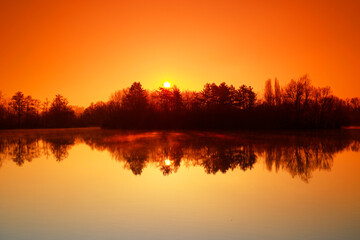 The Varennes ponds in &Icirc;le de France region. Souppes-sur-Loing village 	