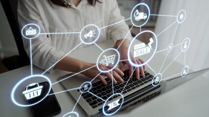 Flash sale icons show ecommerce, flash sale discount, and digital promotion. Flash sale drives...