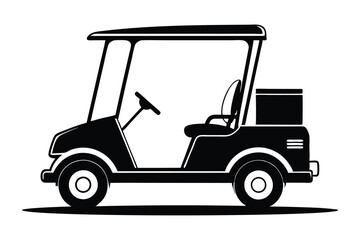 Classic Golf Buggy Silhouette Graphic, High-Quality Vector Art for Golf Club and Tournament Decor