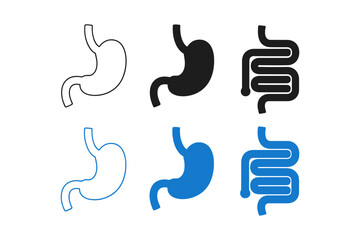 Digestive System Icon Set &ndash; Symbols of Anatomy, Health, and Medical Visualization