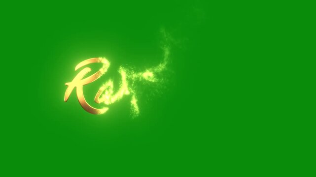 Luxury Animation Text &ldquo;Ramadan Kareem&rdquo; | Elegant Gold Typography Green Screen