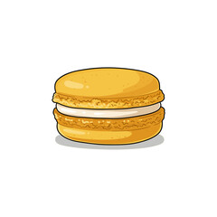 A delicious yellow macaron with a creamy filling, perfect for dessert or snack