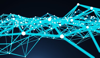 Abstract background, technology mesh, network, 3D illustration