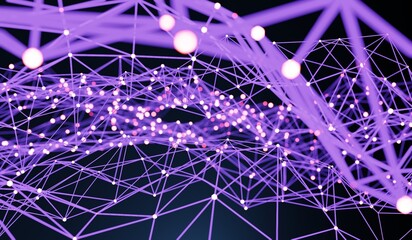 Abstract background, technology mesh, network, 3D illustration