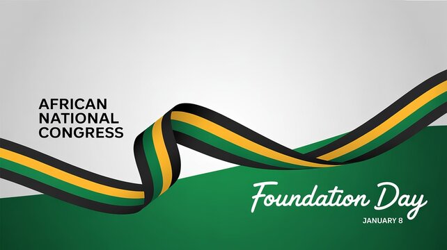Minimal ANC Foundation Day design with ribbon national colors.