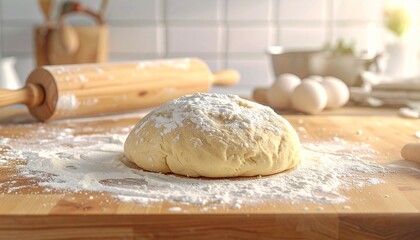dough on wooden board