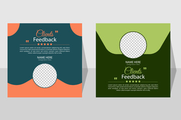 Modern Customer review and Client Feedback editable template design 