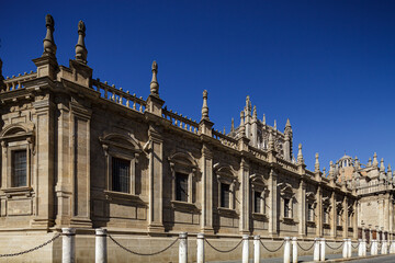 Obraz premium Seville Cathedral South Side, Spain: Gothic Architecture and Details