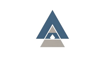 Abstract geometric shape with layered triangles and gradient colors symbolizing growth progress