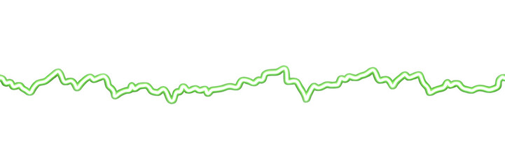 Green zigzag line graph isolated on transparent background
