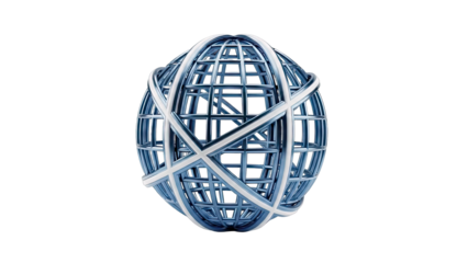 Abstract Globe Structure with Metallic Bands