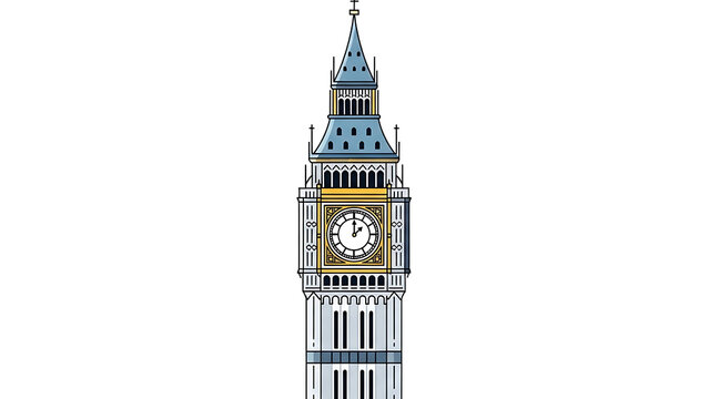 An illustration of the iconic Big Ben clock tower in London