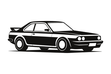 Fototapeta premium Clean vector car symbol, minimalist black outline on white for branding