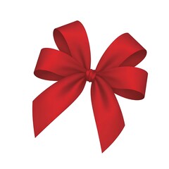 red gift bow isolated on transparent background