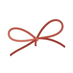 Red ribbon tied into a bow