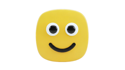 Smiling Emoji Face on White Background
