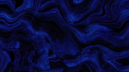 Dark abstract shape with flowing blue lines and patterns. Artistic design with vibrant blue shades and swirling textures.