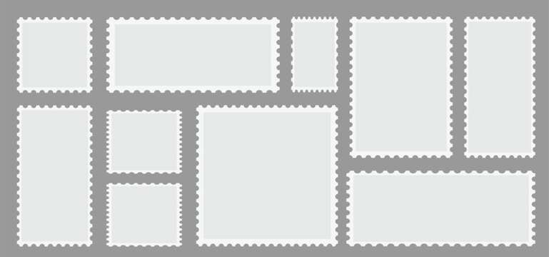 Minimal Blank Postage Stamps Collection for Mail and Envelope Design