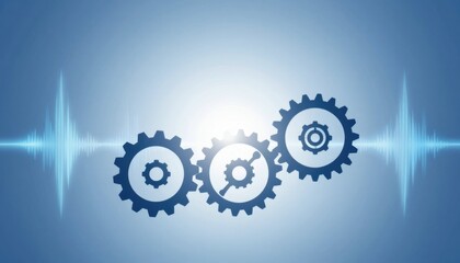 Industrial growth gears in motion technology industry background graphic content dynamic environment concept of progress