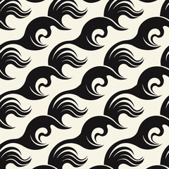 Fototapeta premium Title: Intricate black and white geometric pattern with repeating triangular and hexagonal shapes