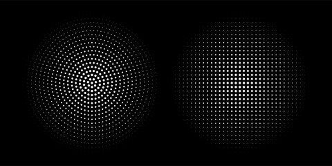 Set of black halftone dots backgrounds. vector modern dots halftone arts. modern