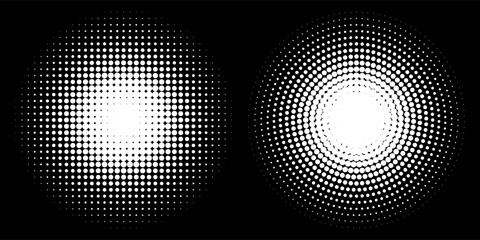 Set of black halftone dots backgrounds. vector modern dots halftone arts. modern