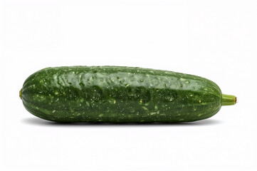 Fresh Whole Cucumber on White Background